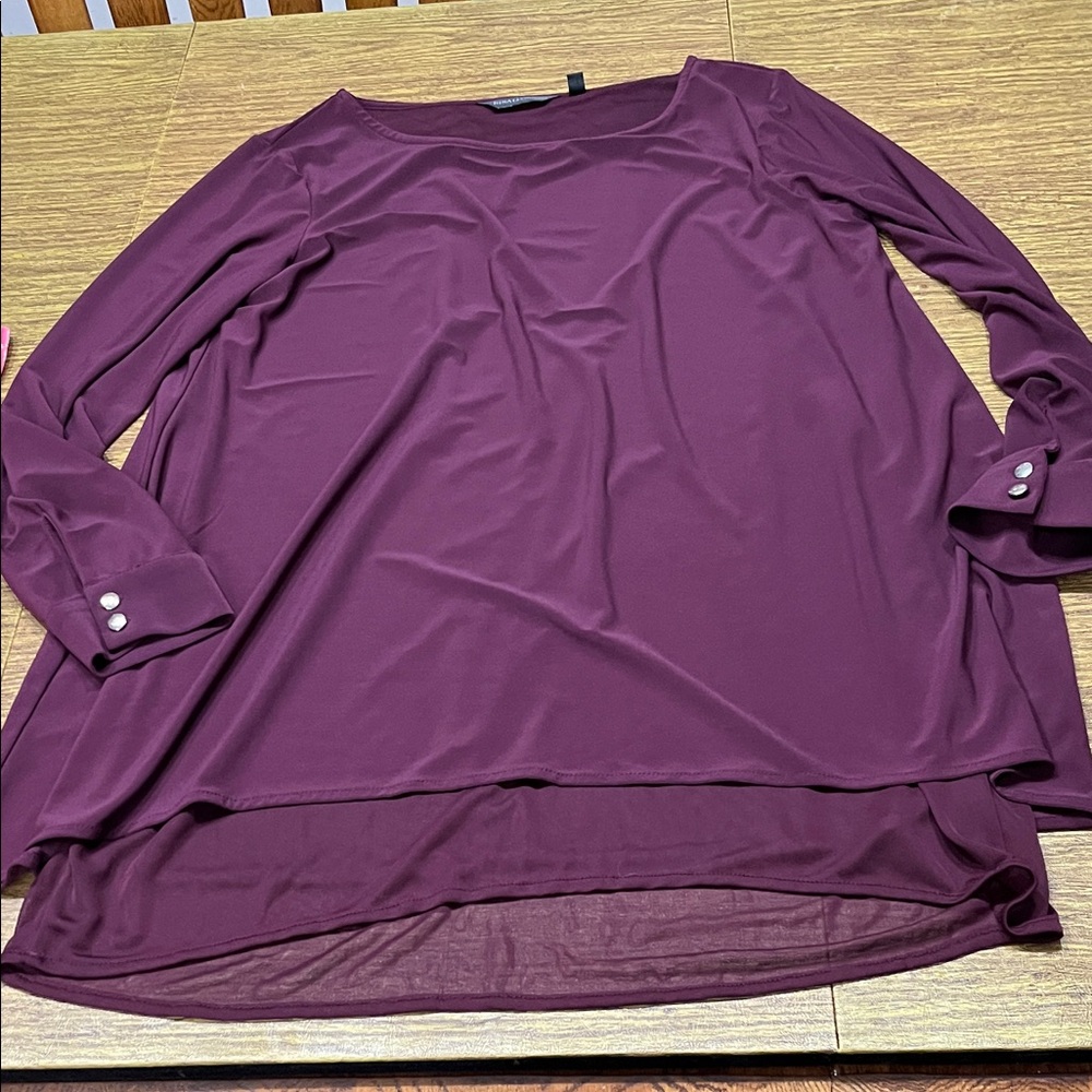 Nina Leonard Deep Purple Women's Blouse